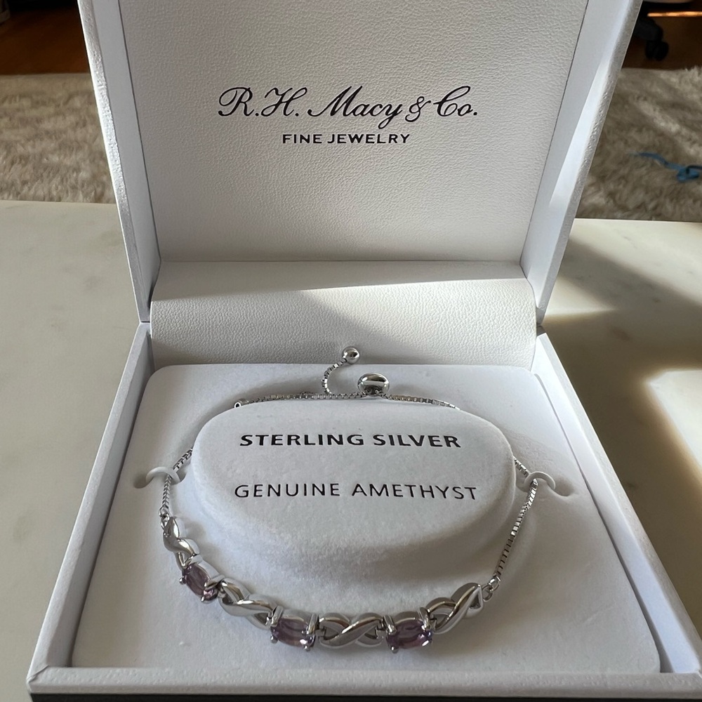NWT Sterling Silver Amethyst Bracelet
